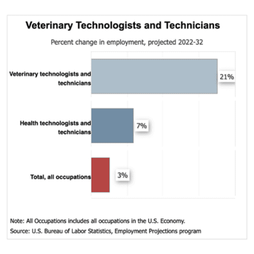 Bar chart showing projected employment growth.